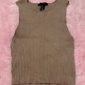 Forever 21 Ribbed Brown Tank Top
